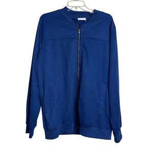 Coofandy Mens Blue Full Zip Bomber Jacket Lightweight Casual‎ Track Jacket Large